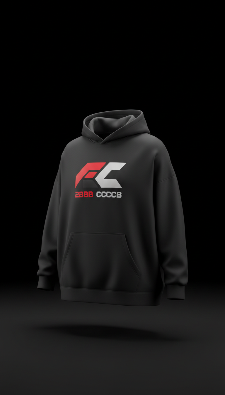 Sudadera oversize negra logo geométrico